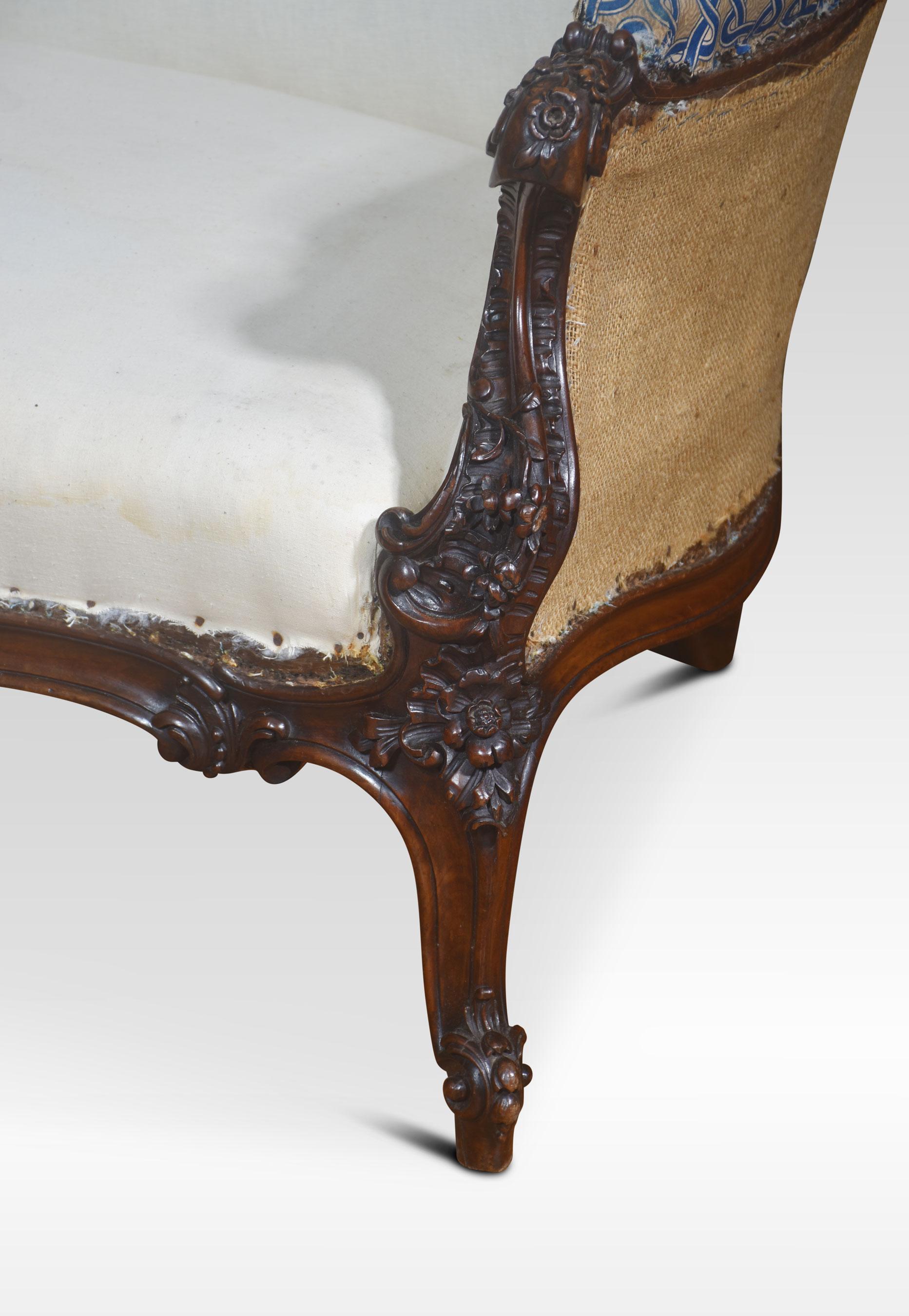 19th-century settee, the well-carved shaped frame, having sweeping arms and foliated carved seat rail all raised on cabriole supports terminating in scrolling toes.
Dimensions
Height 36 Inches height to seat 16 Inches
Width 69.5 Inches
Depth 36.5