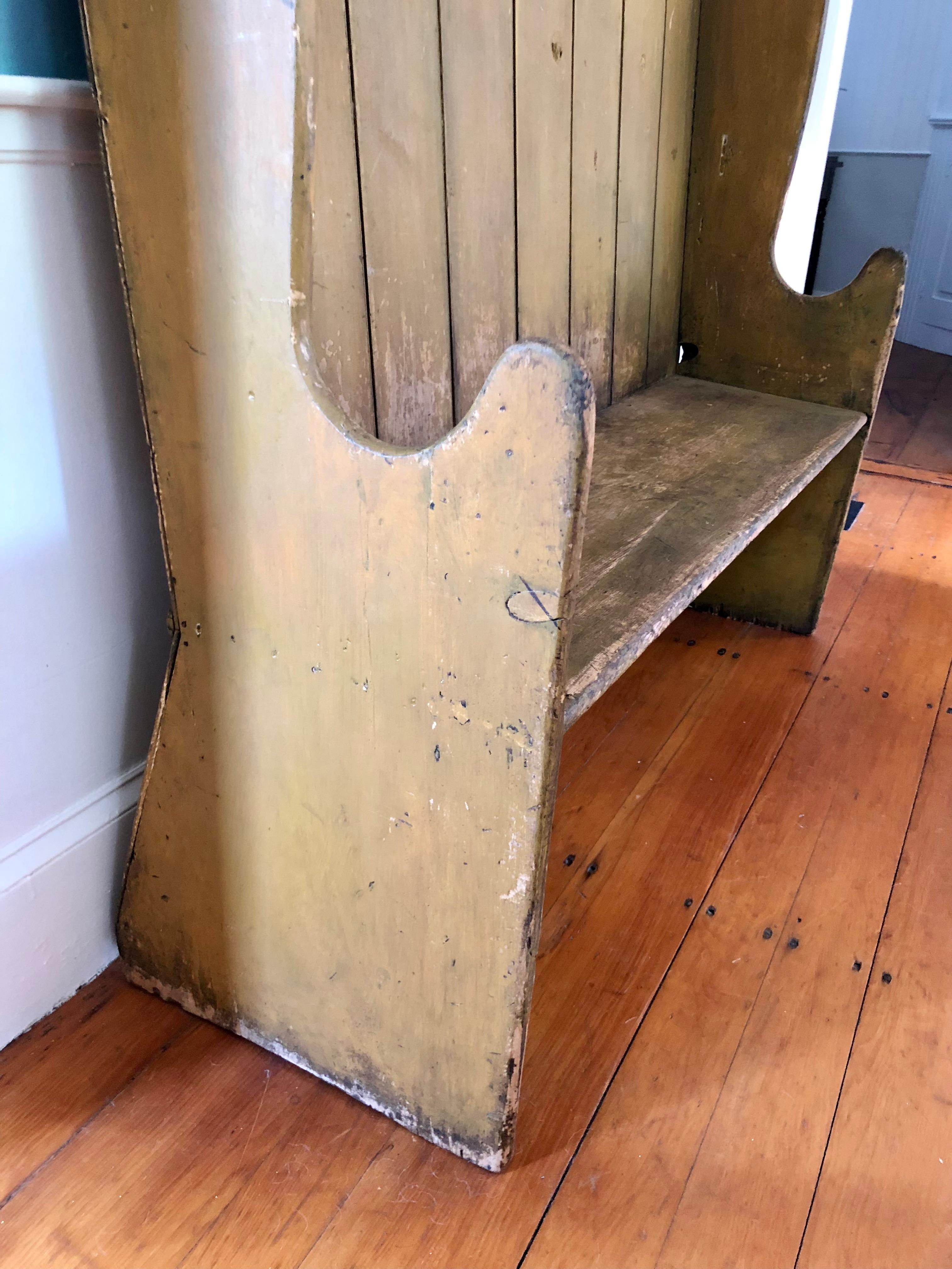 English 19th Century Settle Original Yellow Paint