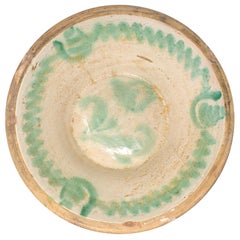 19th Century Sevillian Fajalouza Pottery "Lebrillo" Tin Glazed Deep Dish