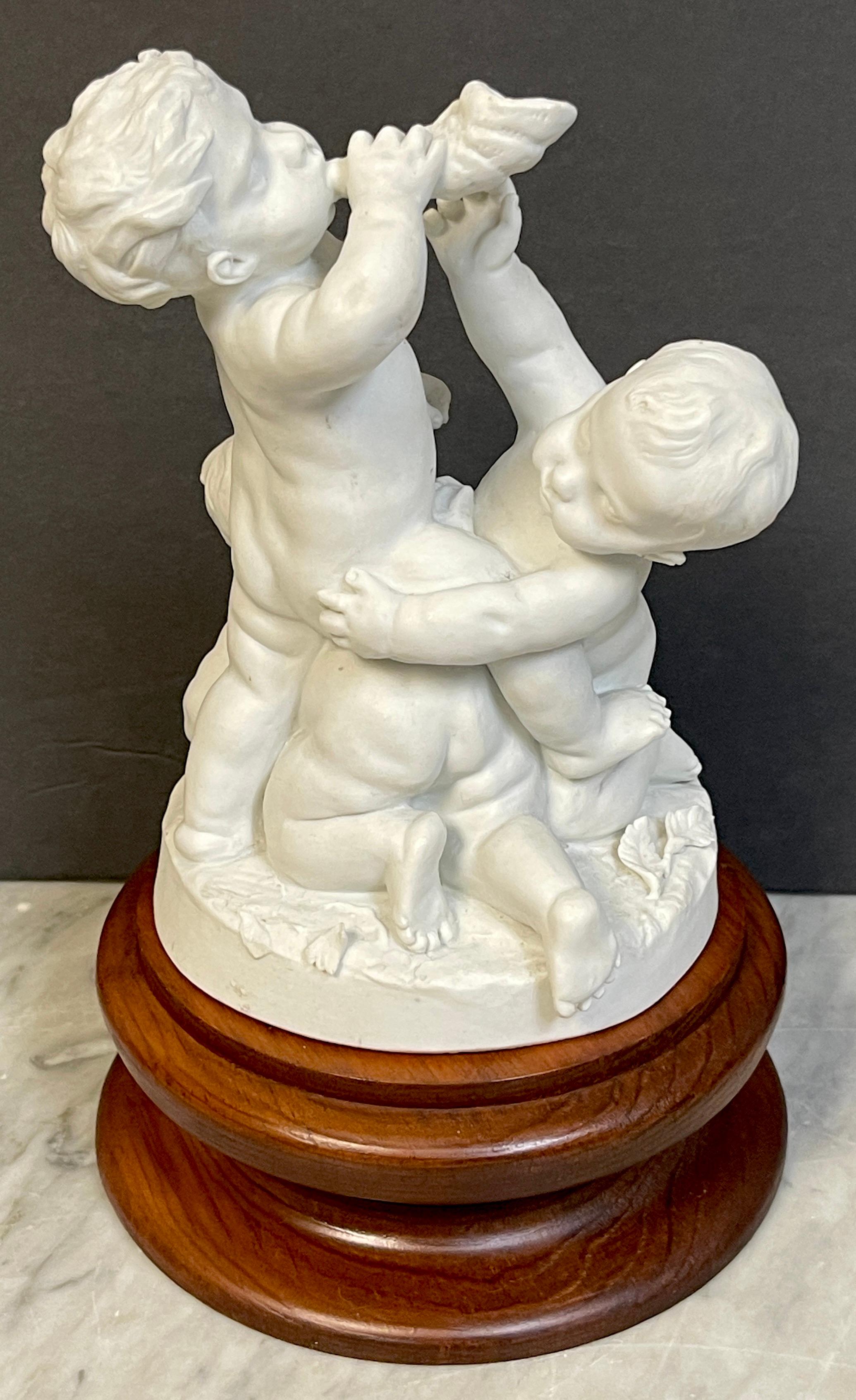 19th Century Sevres Biscuit Group of Three Frolicking Puttos For Sale 2