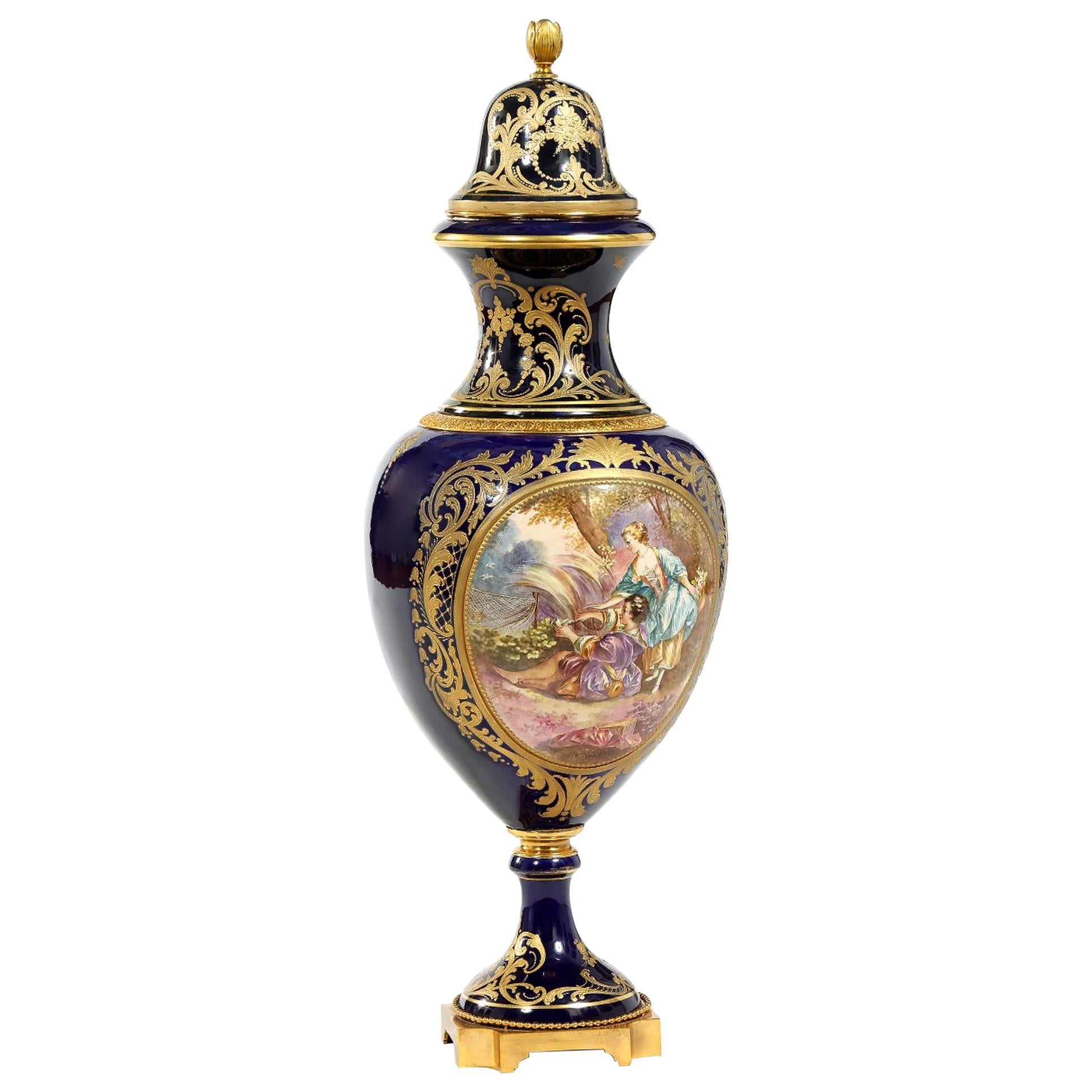 19th Century Sevres Porcelain Covered Decorative Urn