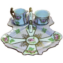 Antique 19th Century Sevres Porcelain High Tea Set and Tray