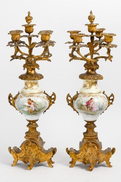 19th Century Sèvres Porcelain Mantel Set.