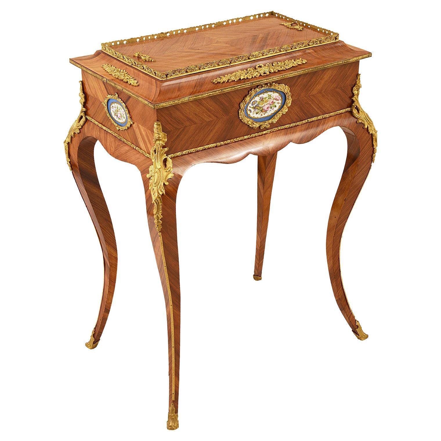 19th Century Sevres Porcelain Mounted Side Table / Plater For Sale