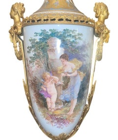 19th Century Sèvres Porcelain Urn with Gilt Bronze Mounts