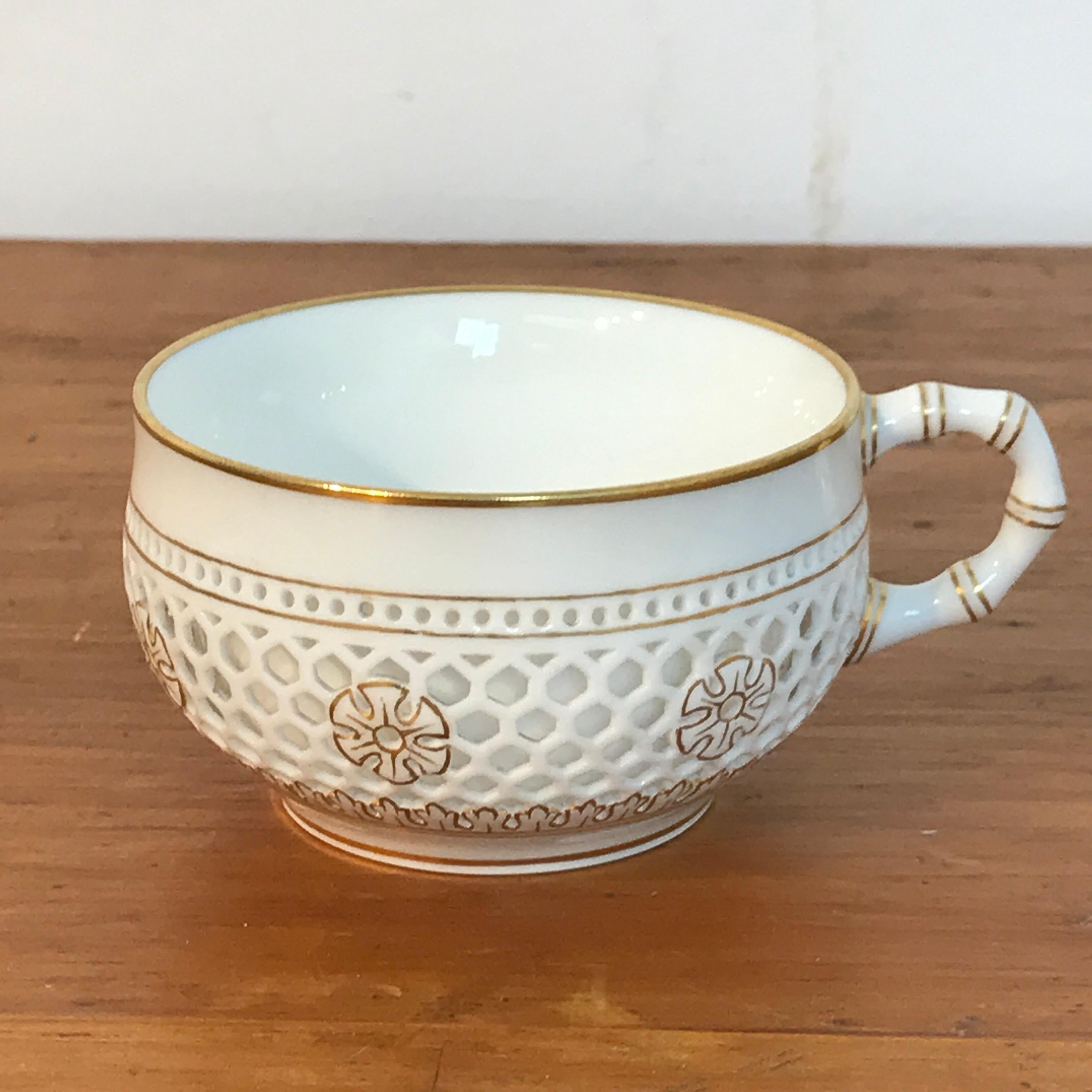 19th Century Sevres Reticulated Cup and Saucer 5