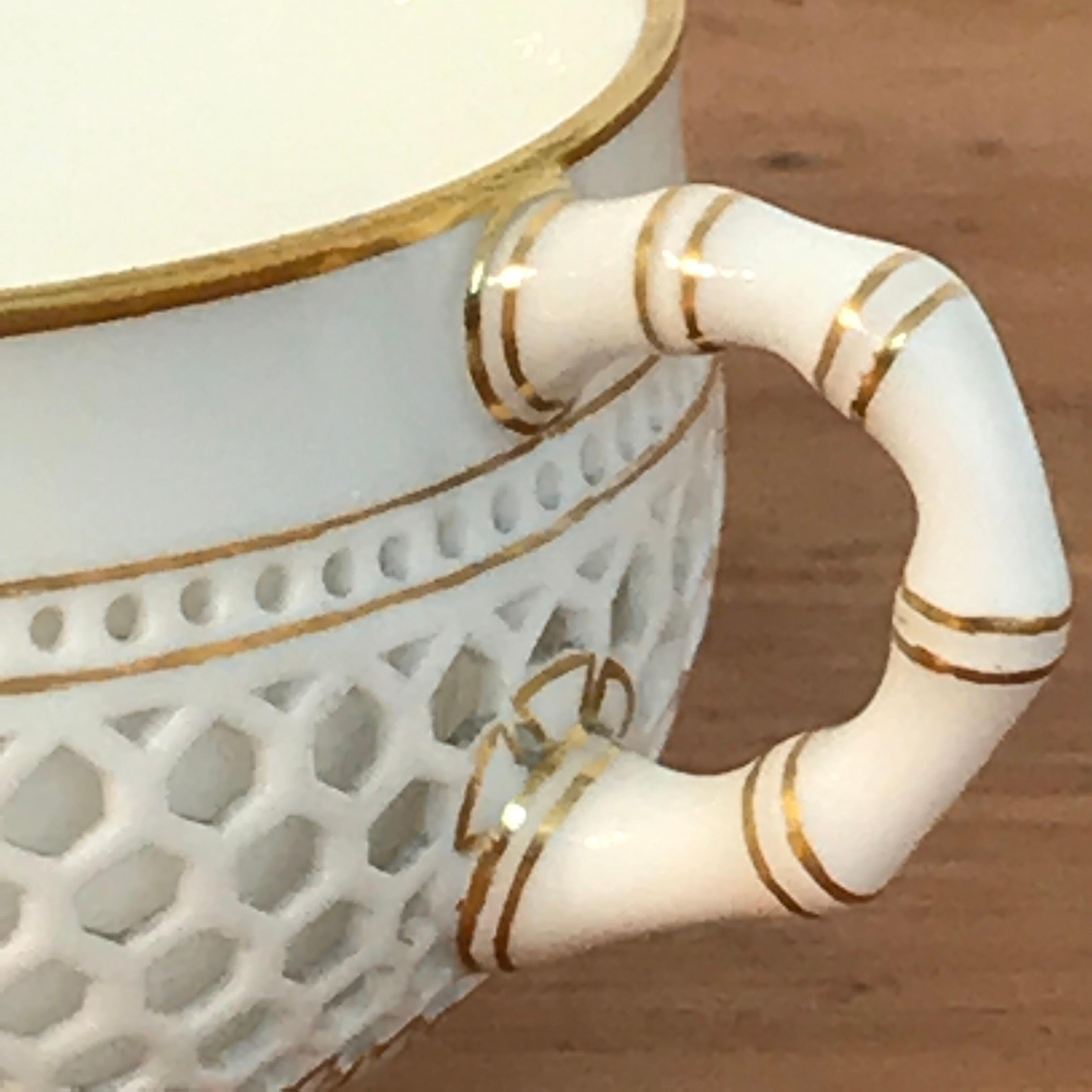 19th Century Sevres Reticulated Cup and Saucer 11