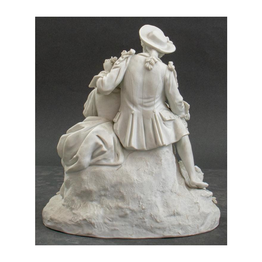 19th Century Sevres Style Bisque Porcelain Figural Pastoral Group 4