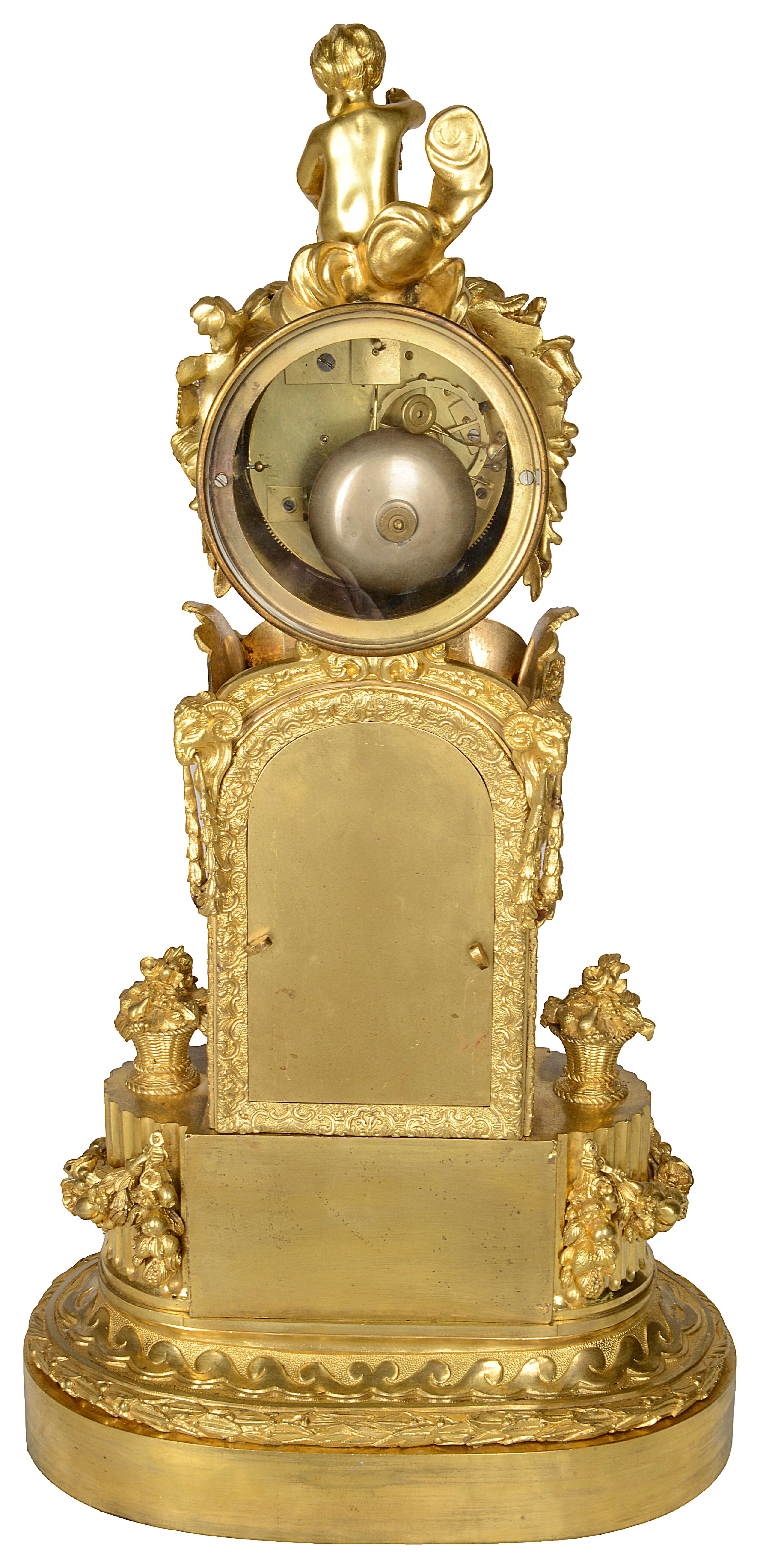 Porcelaine Pendule de cheminée de style Sèvres du 19e siècle en bronze doré et doré en vente