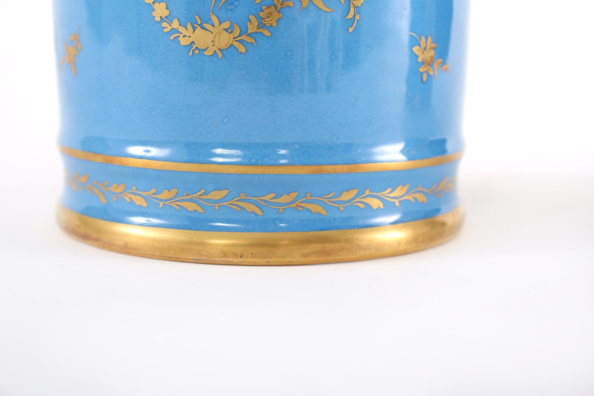 Large Pair 19th Century Sevres Style Porcelain Covered Jars For Sale 5