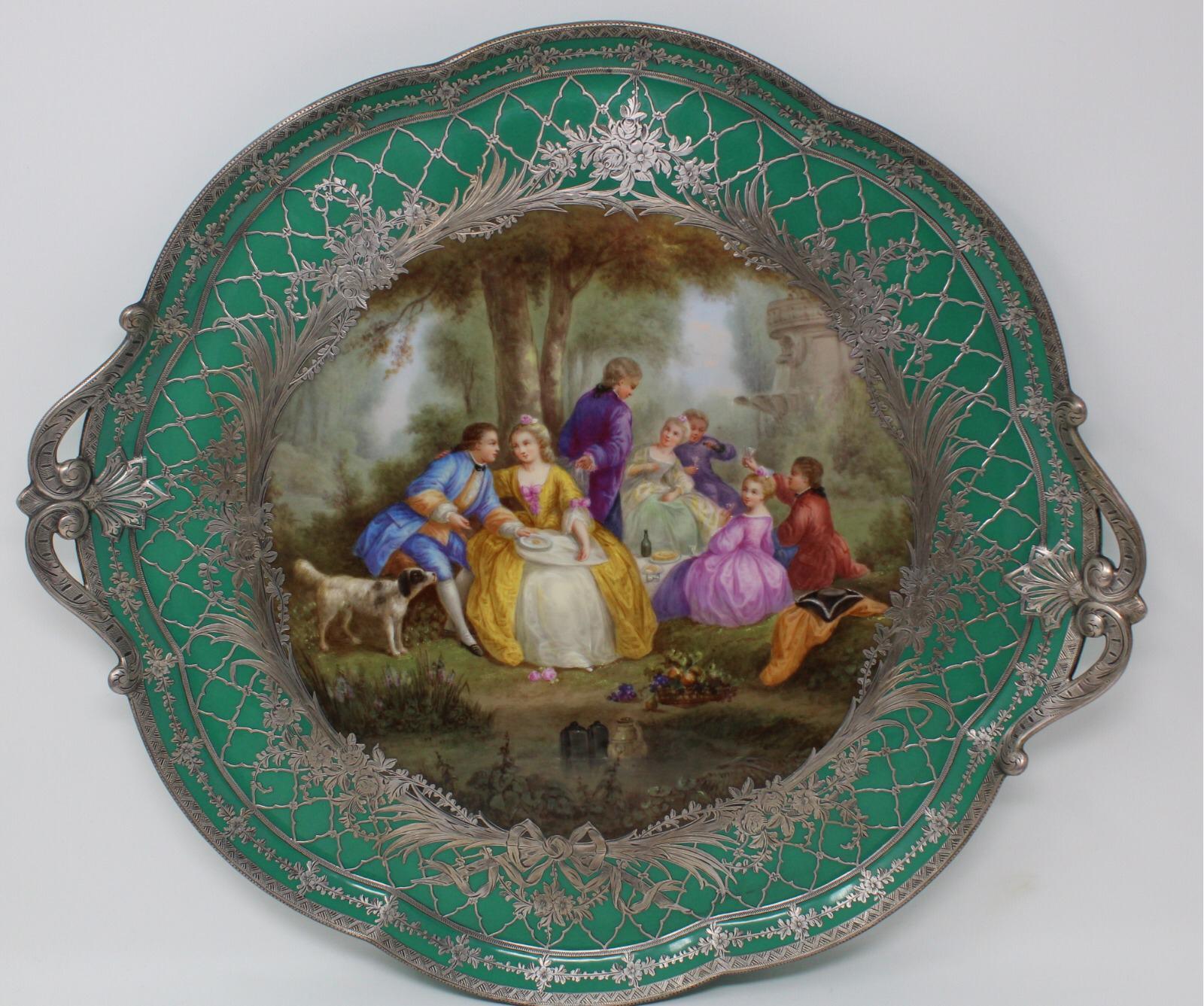 19th Century Sevres-Style Green Tea-Set - French In Good Condition In London, GB