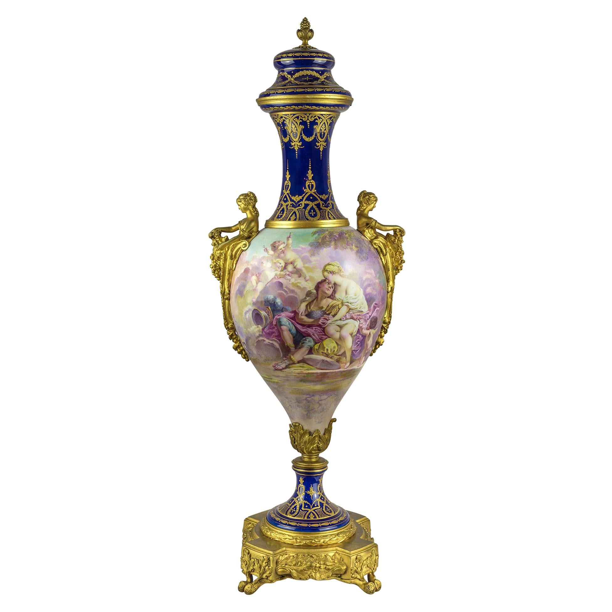 19th Century Sèvres Style Ormolu-Mounted Painted Porcelain Vase
