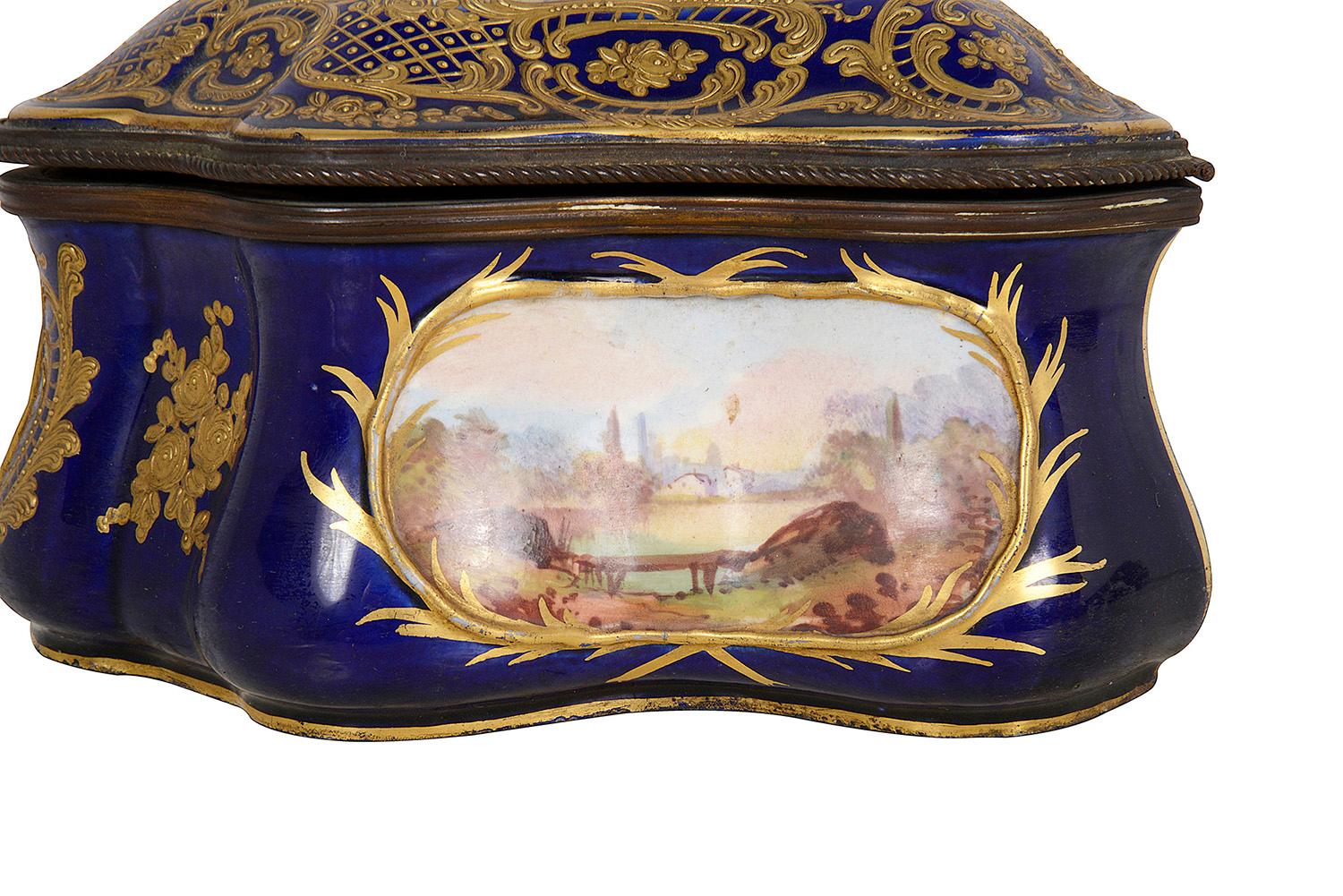 French 19th Century Sevres Style Porcelain Casket