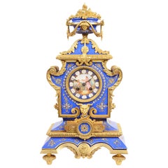 Reloj de chimenea de porcelana estilo Sevres del siglo XIX