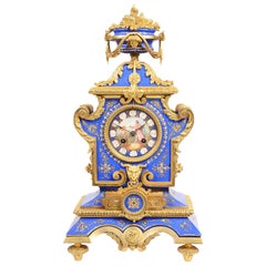 Antique 19th Century Sevres Style Porcelain Mantel Clock