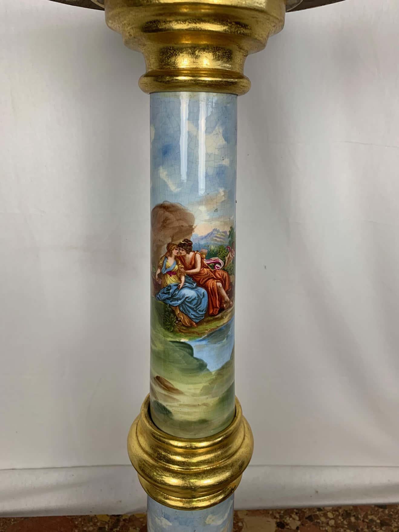 19th Century Sevres Style Porcelain Pedestal In Good Condition For Sale In Southall, GB
