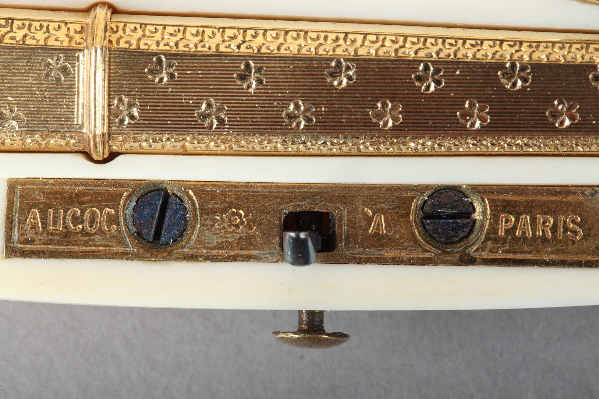 Gold 19th Century Sewing Box by Maison Aucoc, Paris For Sale
