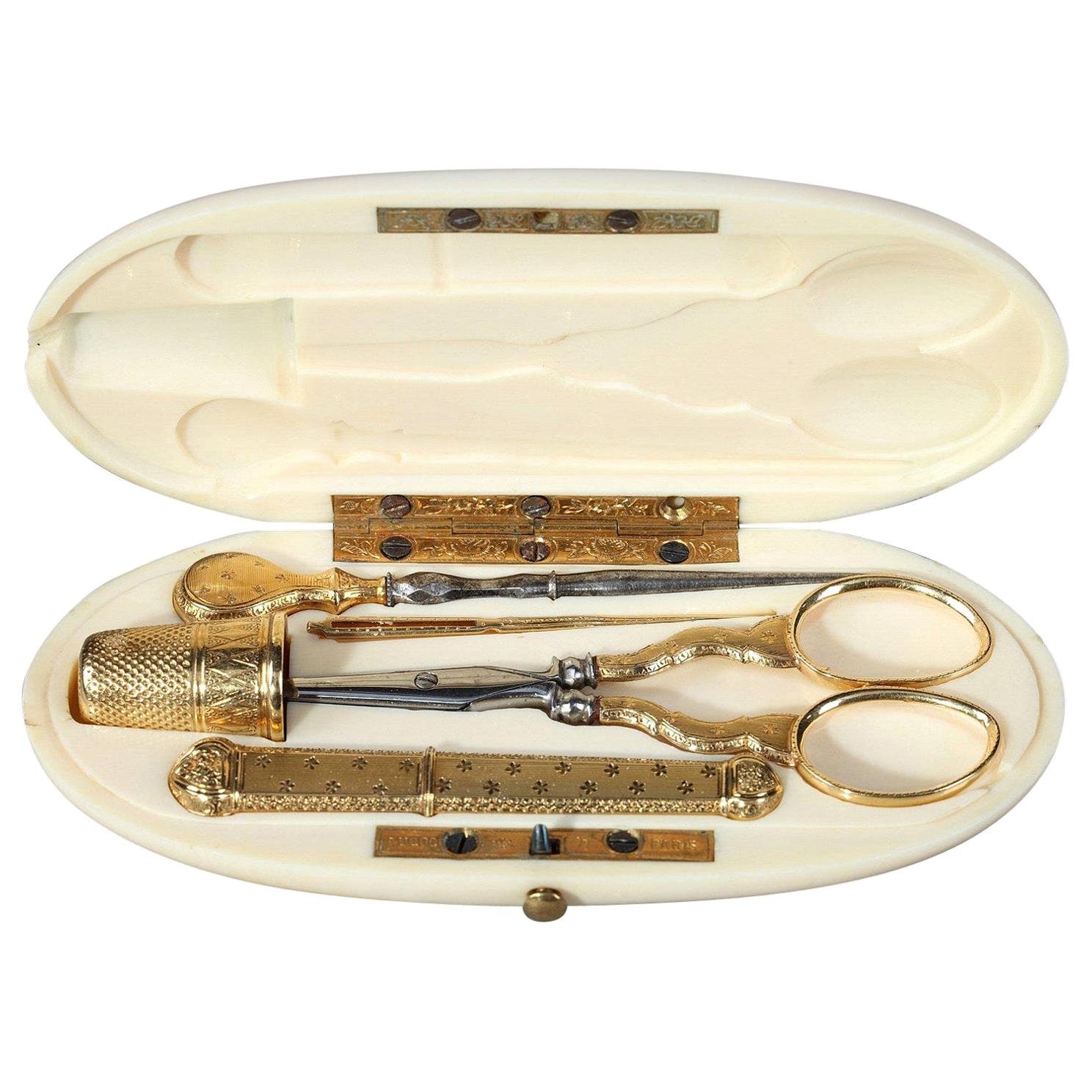 19th Century Sewing Box by Maison Aucoc, Paris