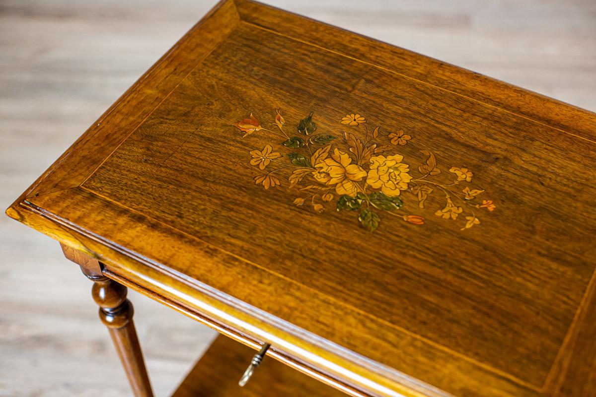 19th-Century Sewing Table With Inlaid Top For Sale 1