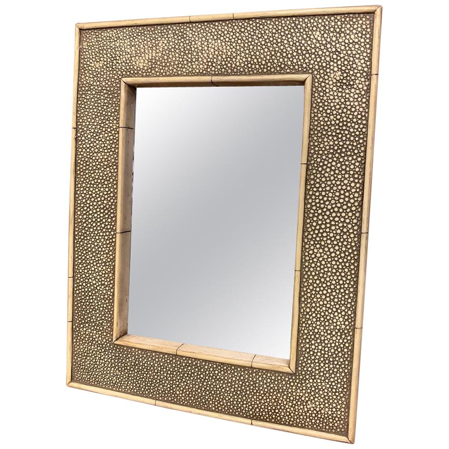 19th Century Shagreen and Bone Mirror For Sale