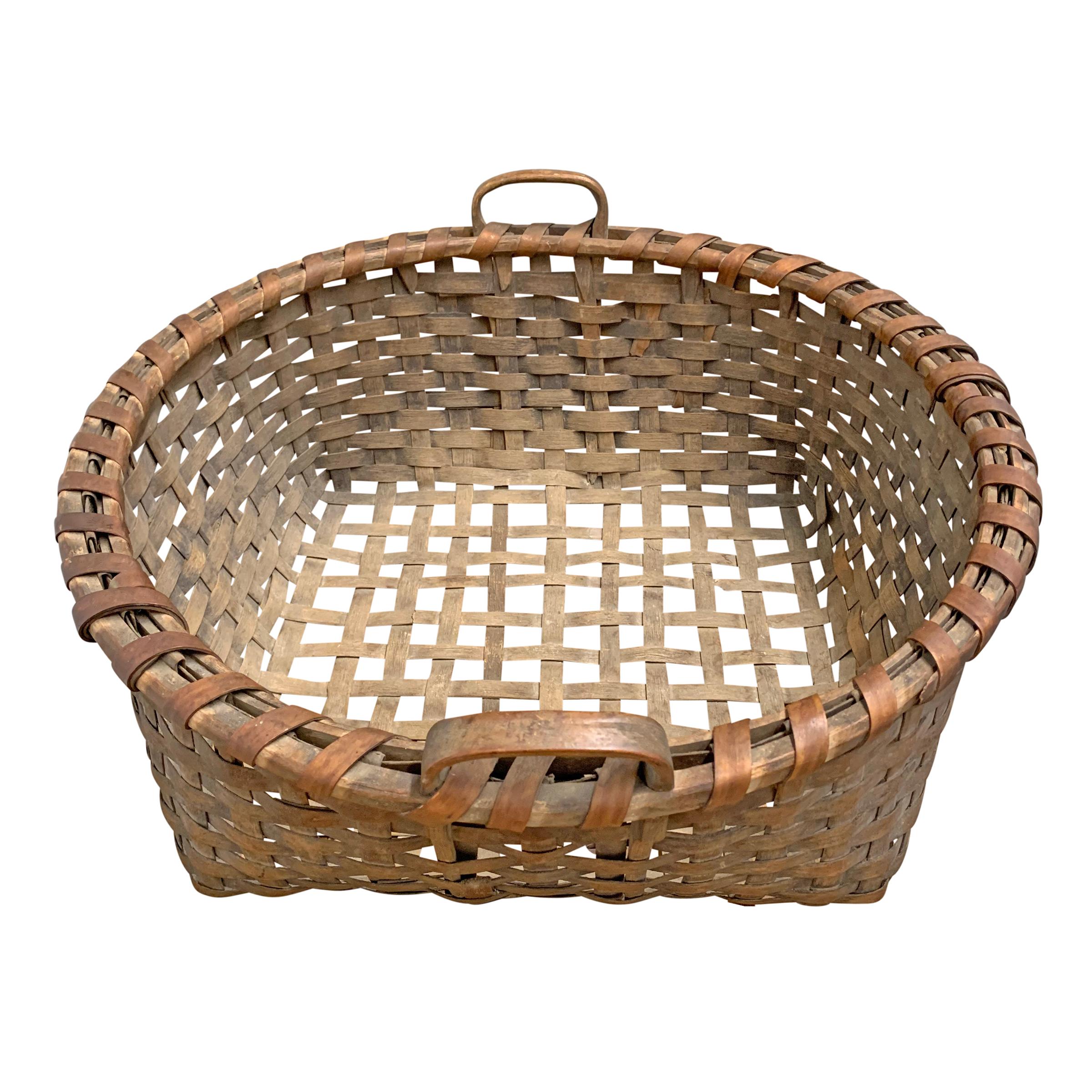 Hand-Woven 19th Century Shaker Herb Gathering Basket