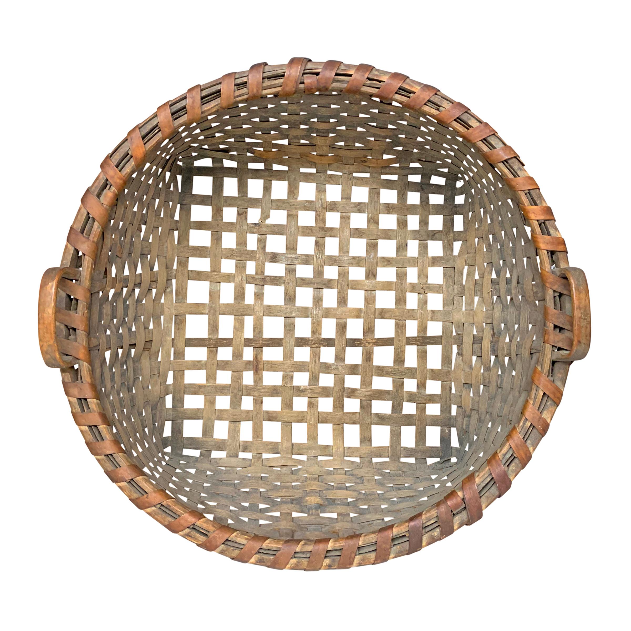 Ash 19th Century Shaker Herb Gathering Basket