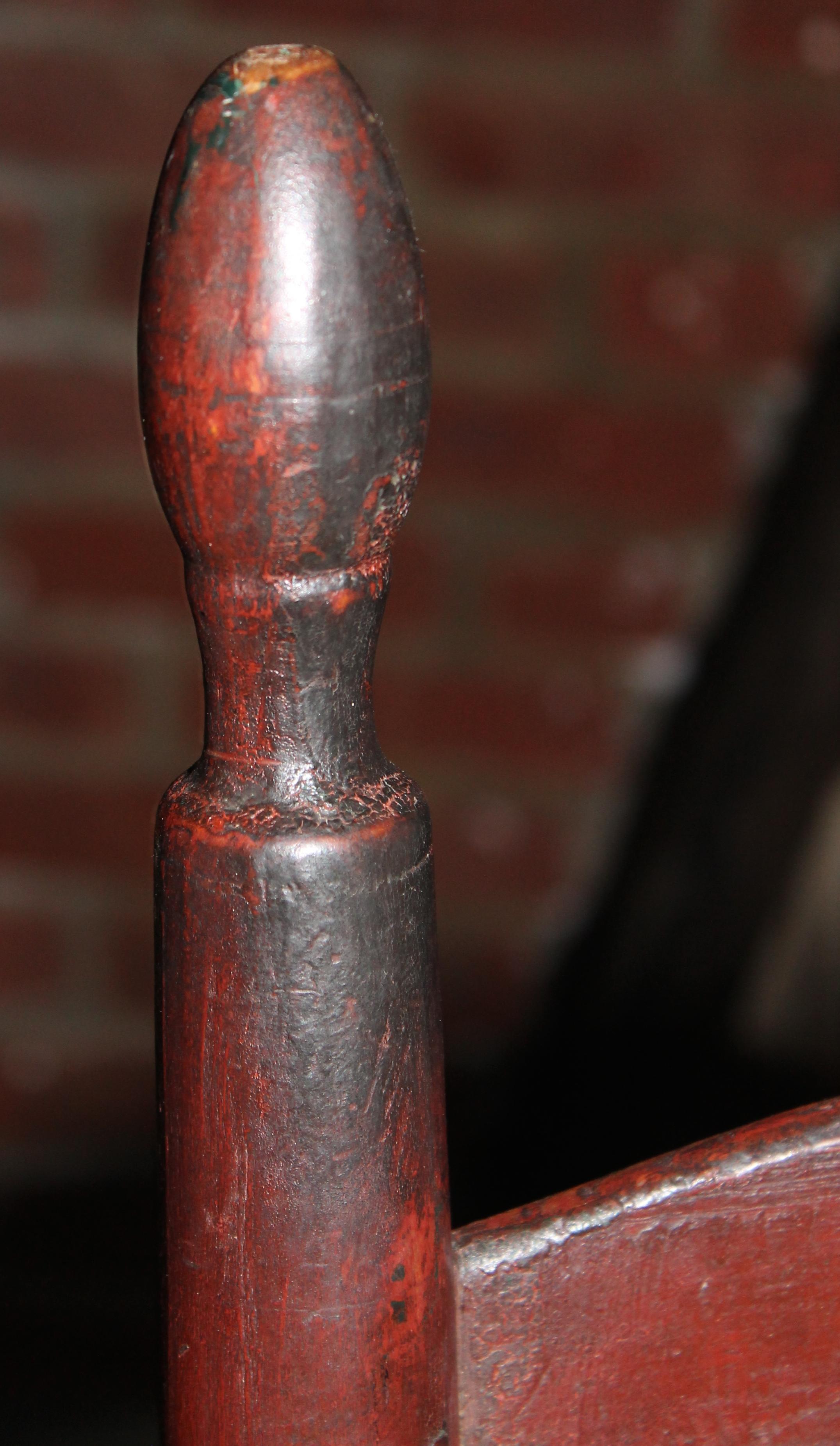 19th Century Shaker Rocker Old Red Paint Surface 6