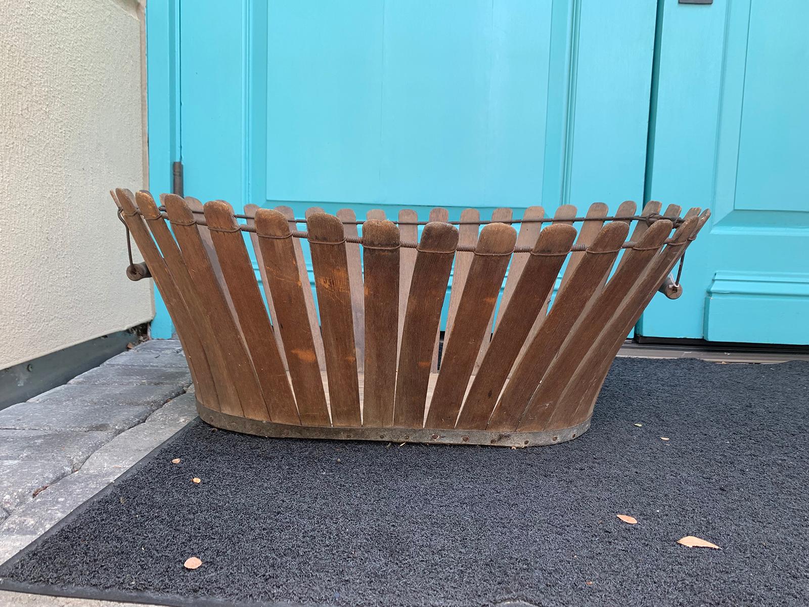 19th century shaker wooden splat basket.