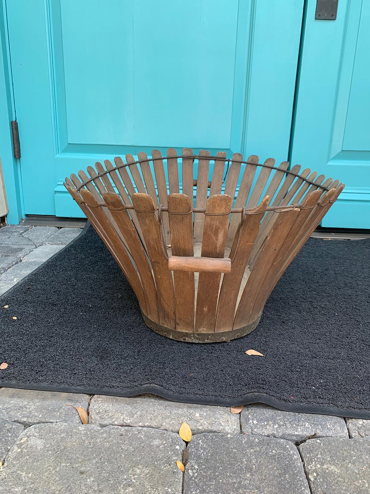 19th Century Shaker Wooden Splat Basket 3