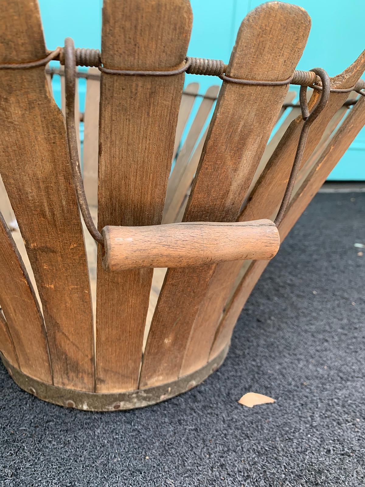 19th Century Shaker Wooden Splat Basket 4