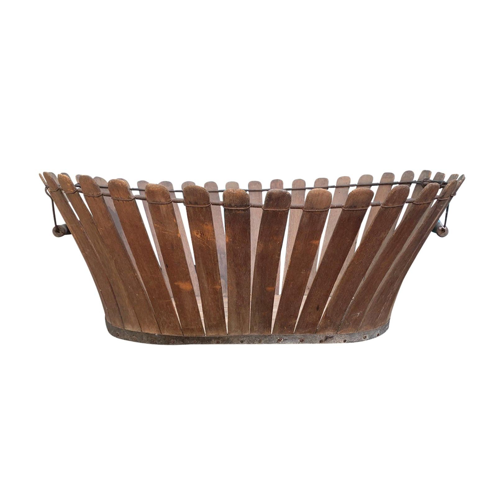 19th Century Shaker Wooden Splat Basket