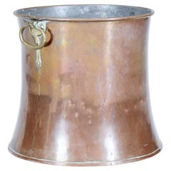 19th Century Shaped Copper and Brass Log Bin