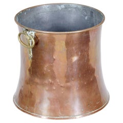 19th Century Shaped Copper and Brass Log Bin