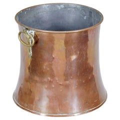 Antique 19th Century shaped copper and brass log bin