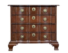 19th Century shaped front oak chest of drawers