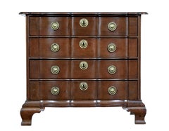 19th century shaped front oak chest of drawers