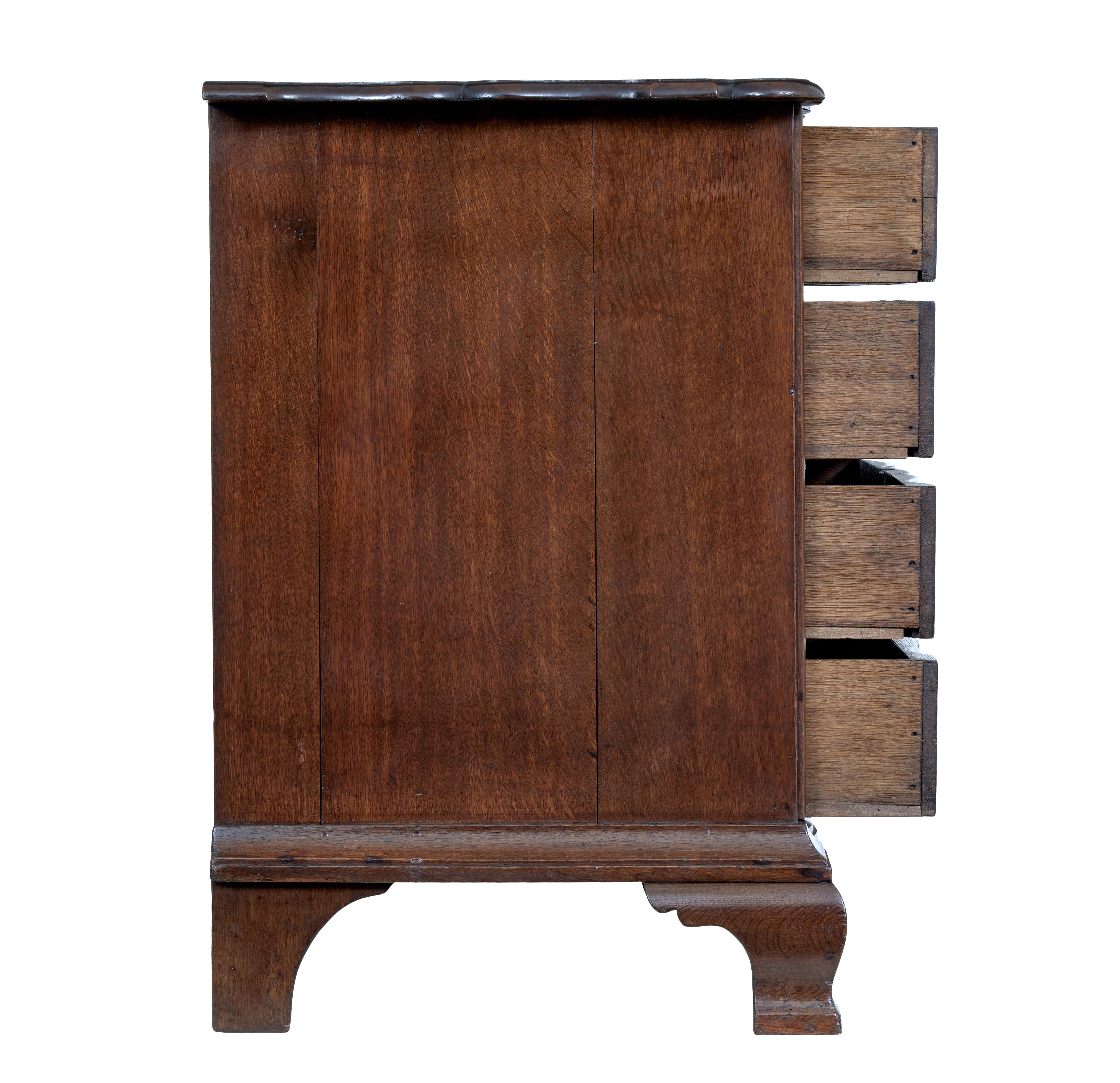 Woodwork 19th Century Shaped Front Oak Chest of Drawers