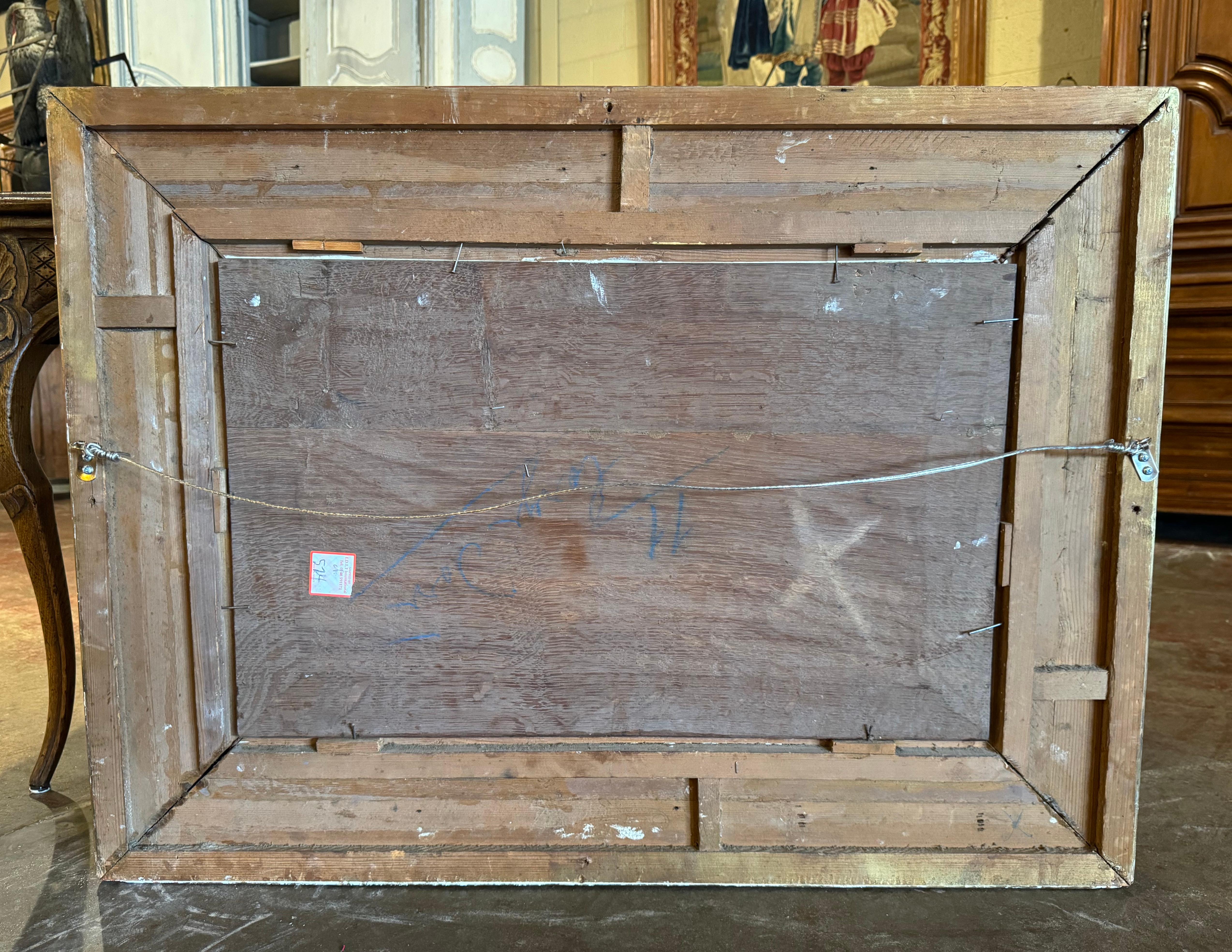 Oveja del siglo XIX Pintura al óleo sobre tabla en marco dorado tallado Firmado Ch. Warland en venta 5
