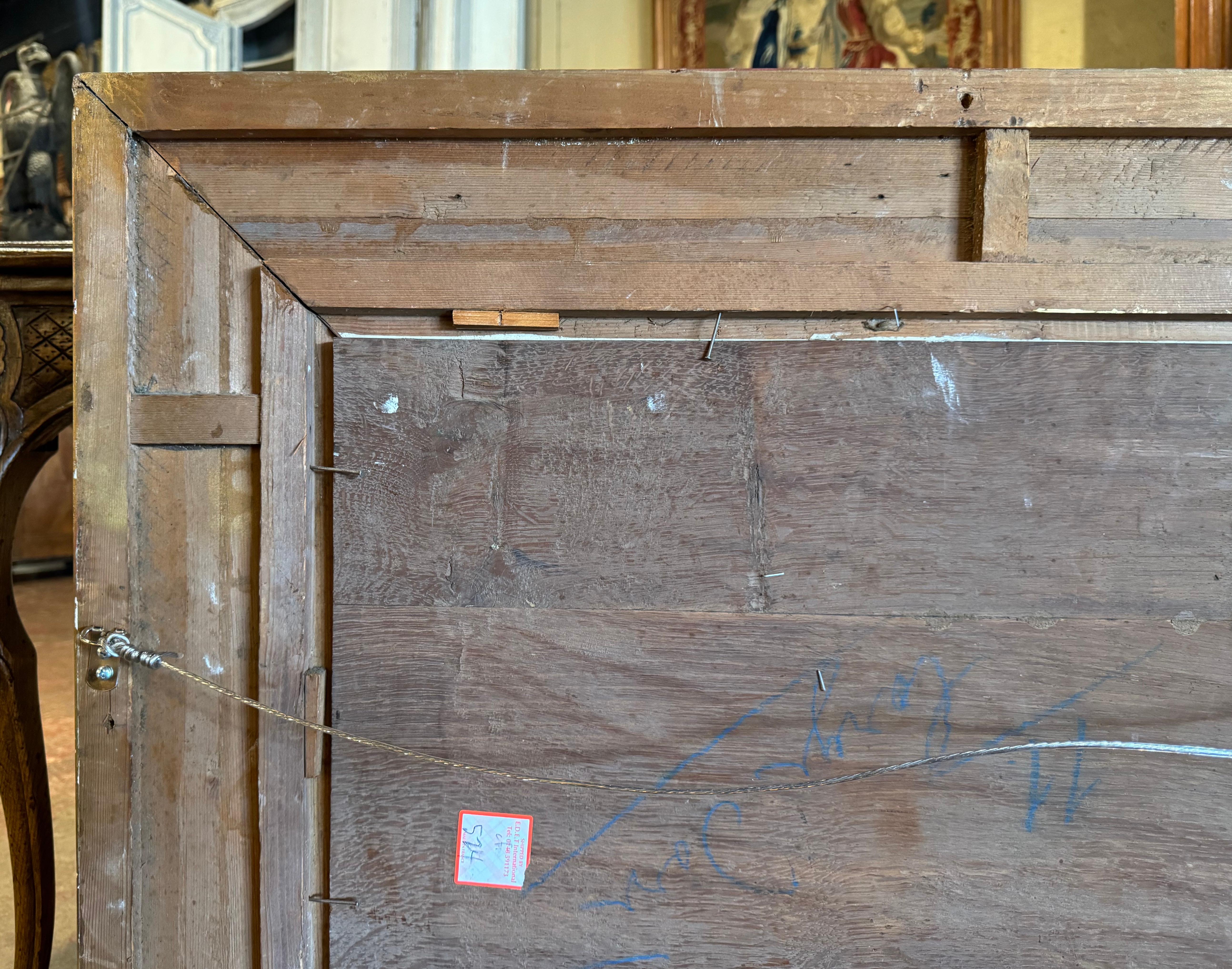 Oveja del siglo XIX Pintura al óleo sobre tabla en marco dorado tallado Firmado Ch. Warland en venta 6