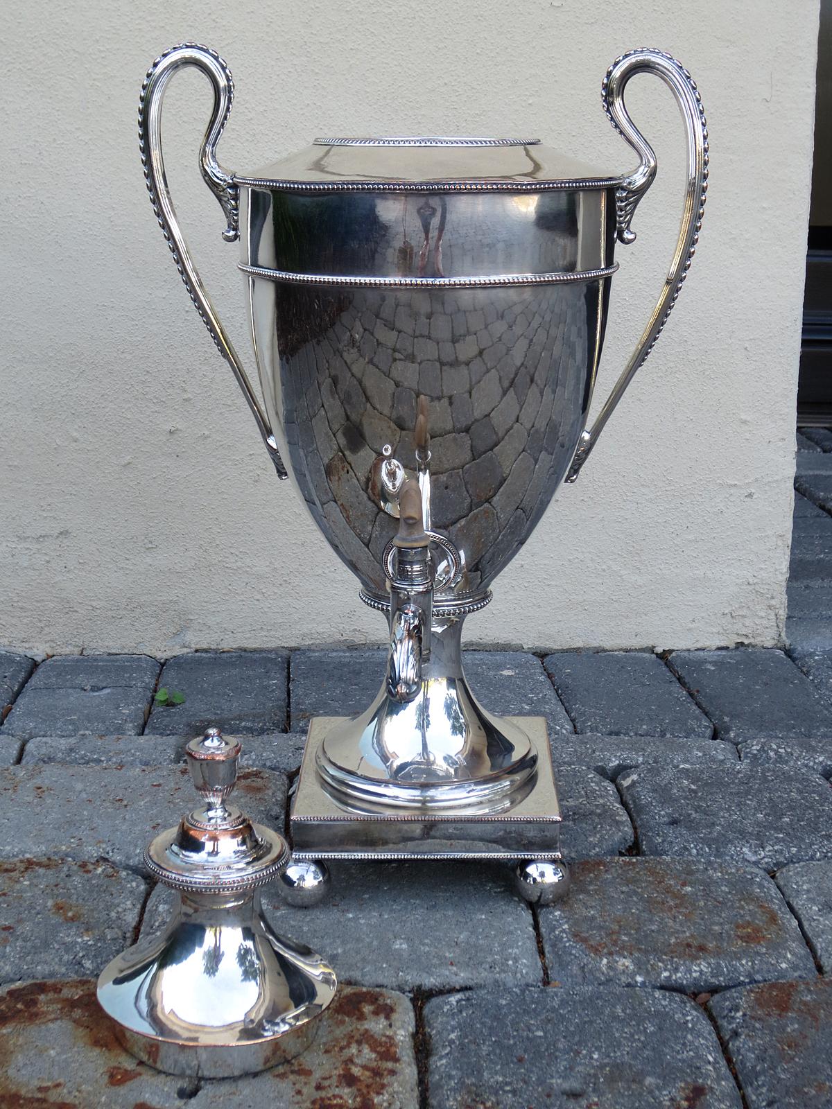 Silver Plate 19th Century Sheffield Hot Water Urn For Sale