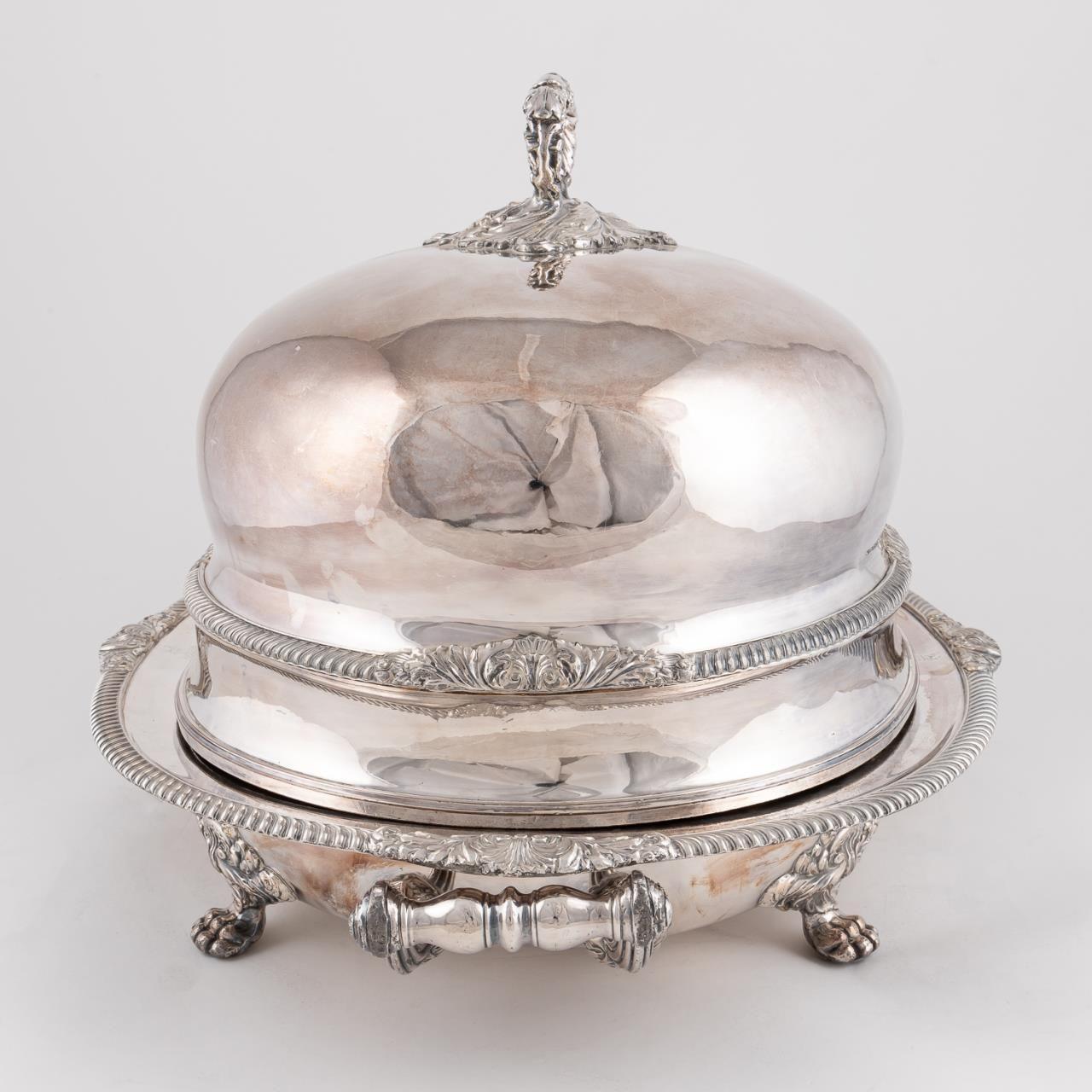 19th Century Sheffield Plate Regimental Meat Dome 1