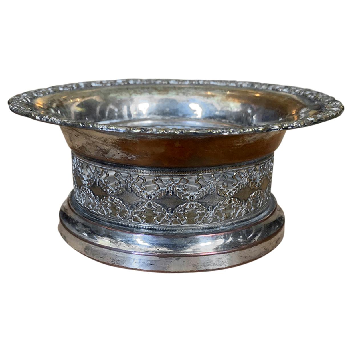 19th Century Sheffield Silvered Wine Coaster For Sale