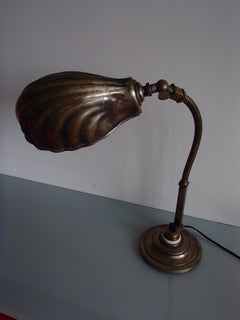 19th Century Shell Table Lamp with Flexible Neck