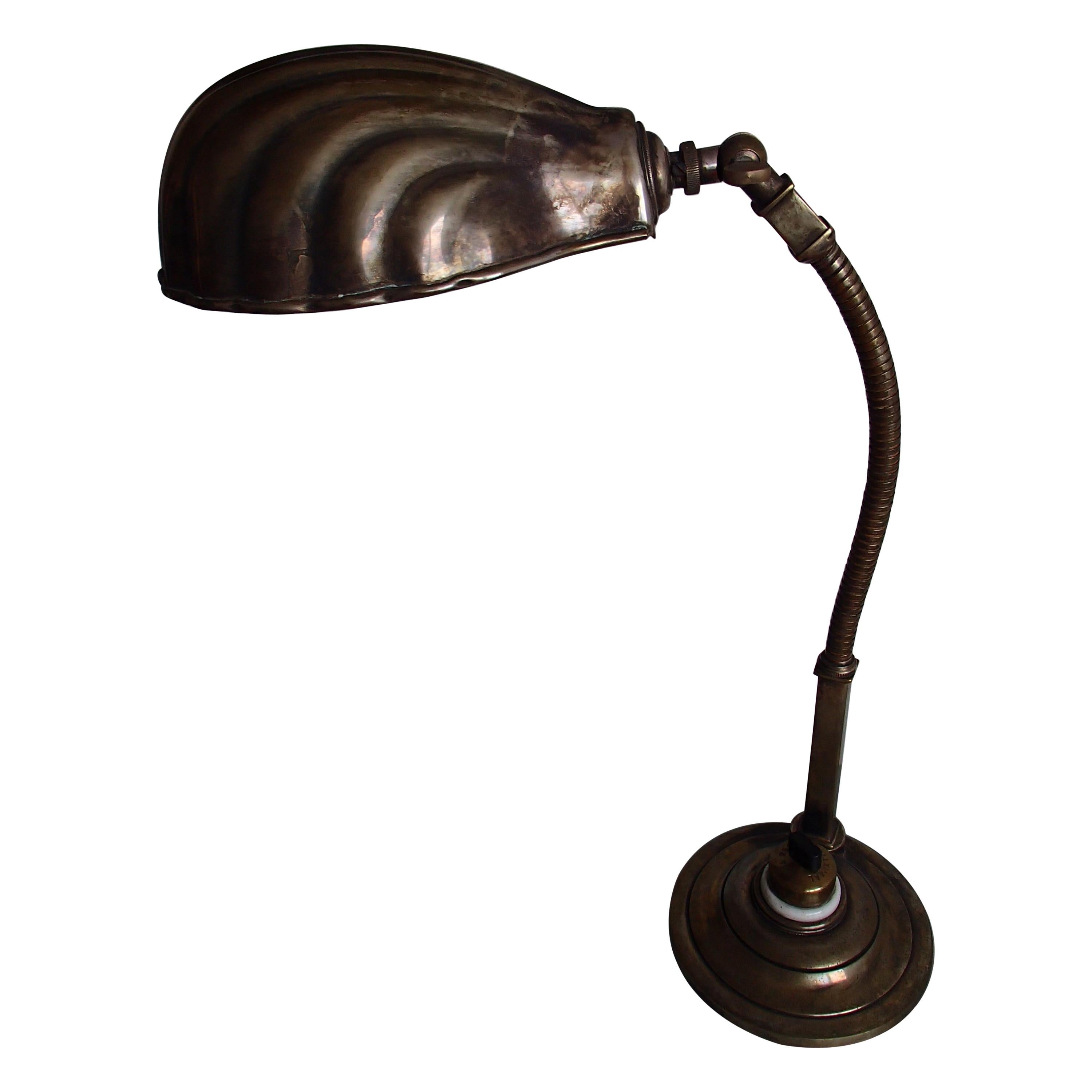 Lampe de table en forme de coquillage avec col souple, XIXe siècle en vente