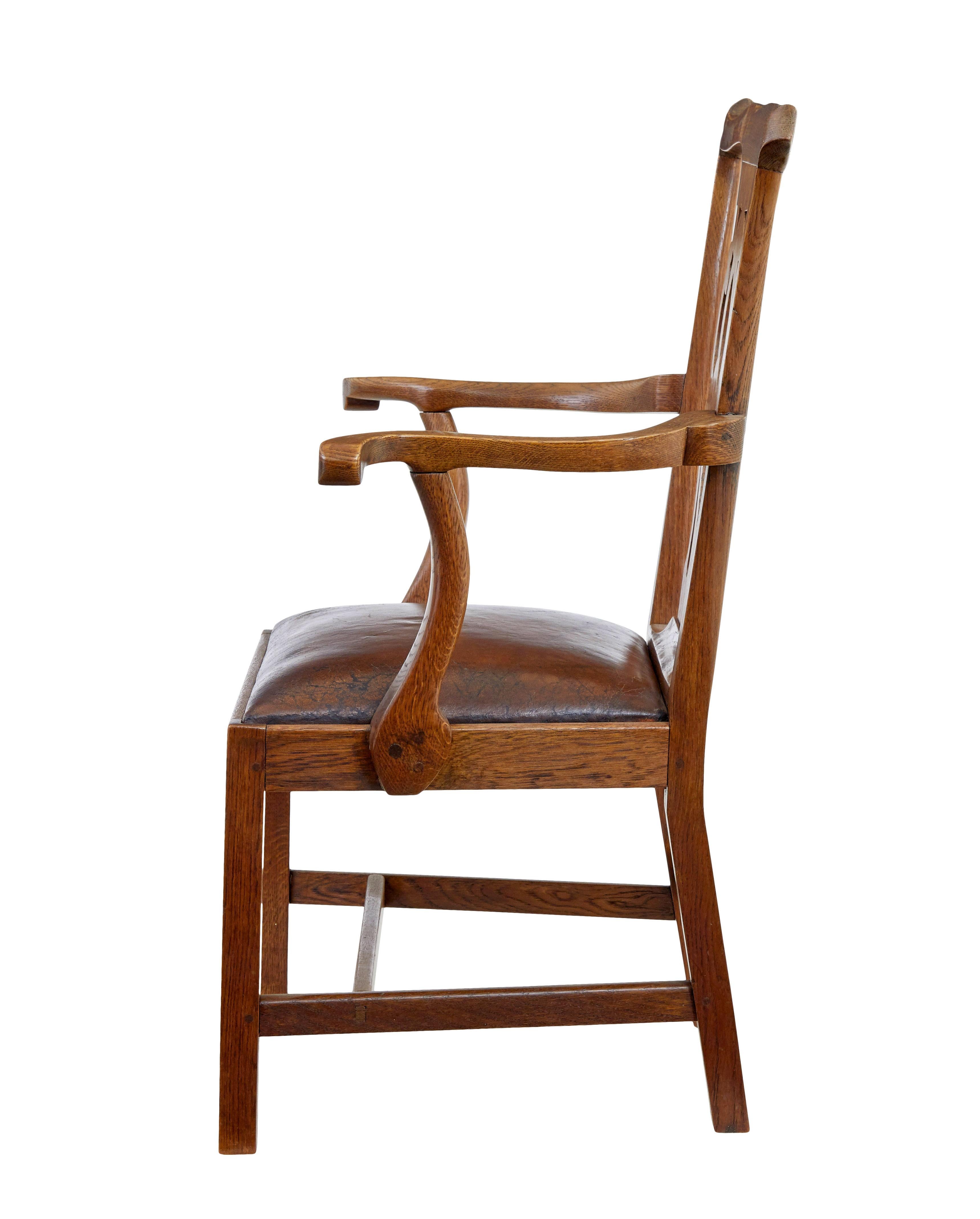 Georgian 19th Century shepherds crook oak armchair For Sale