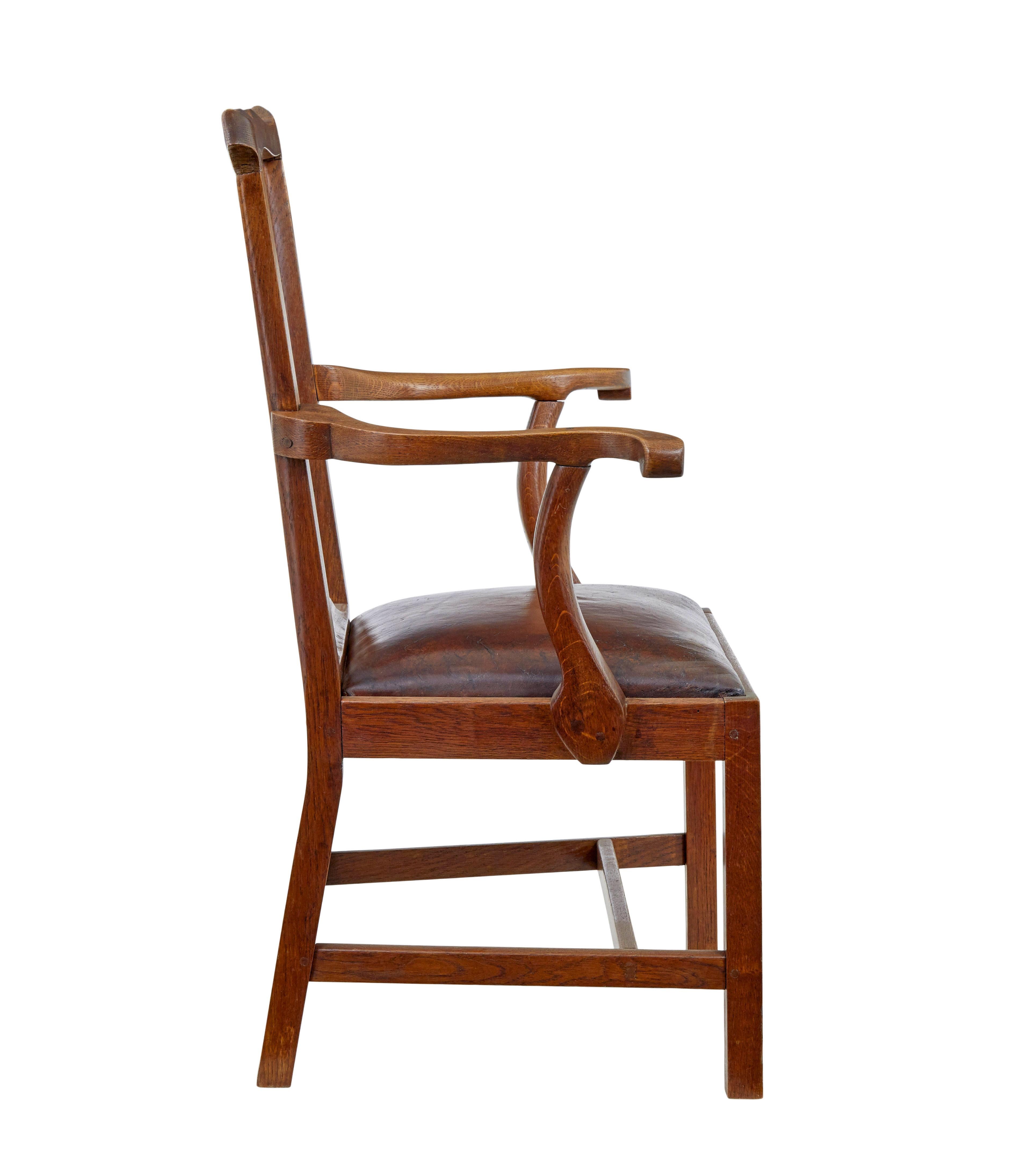 English 19th Century shepherds crook oak armchair For Sale
