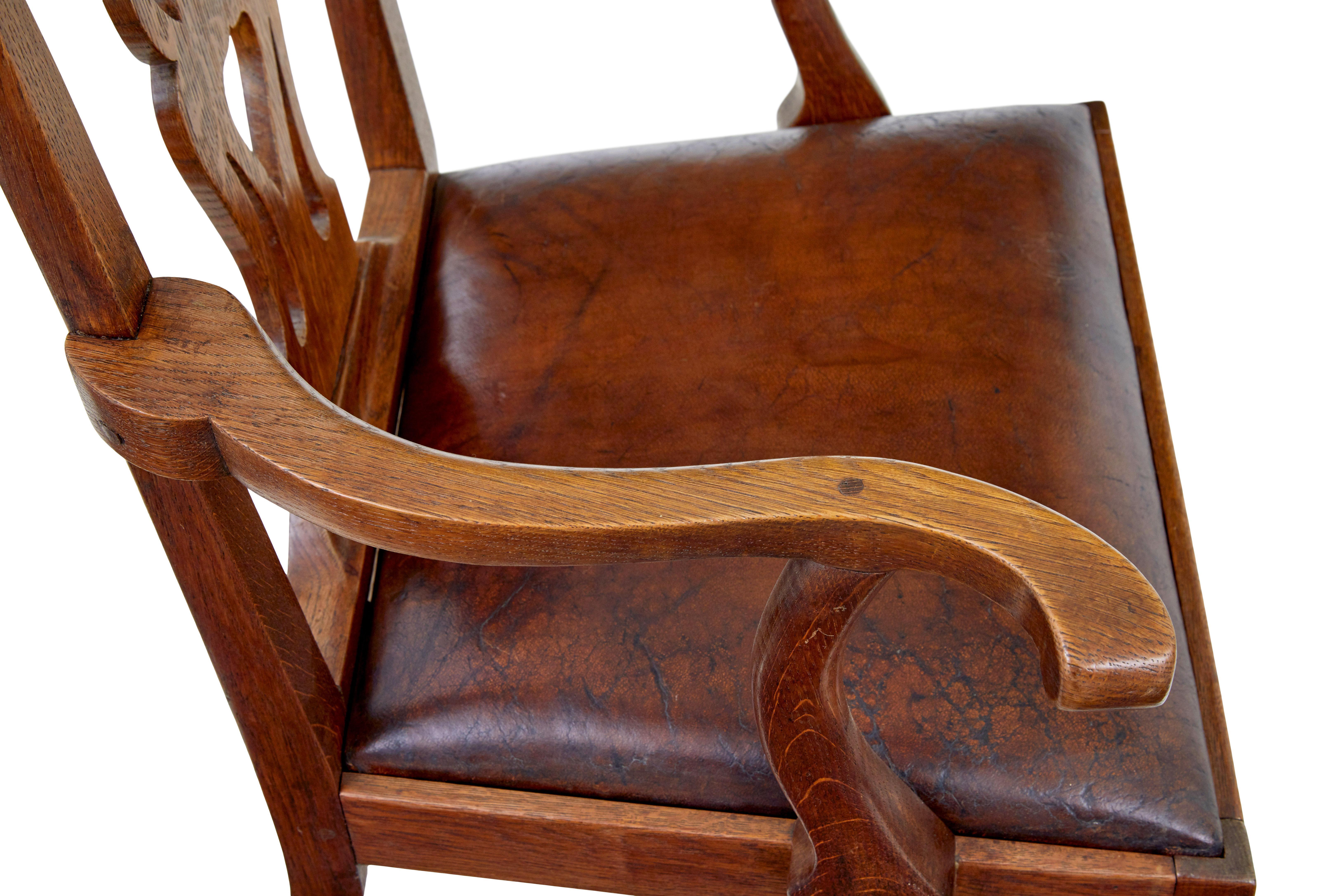 19th Century shepherds crook oak armchair In Good Condition For Sale In Debenham, Suffolk