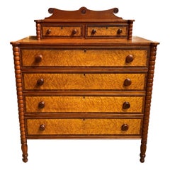 19th Century Sheraton Birdseye Maple Chest, Probably NH Origin