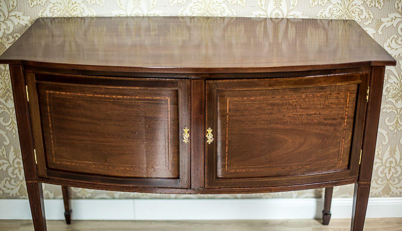 19th-Century Sheraton Cabinet in Brown Veneered with Mahogany In Good Condition For Sale In Opole, PL