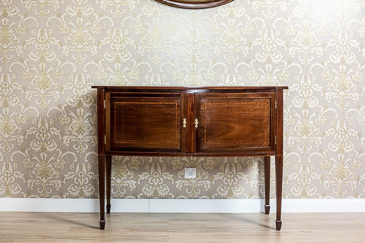 19th-Century Sheraton Cabinet in Brown Veneered with Mahogany For Sale 2